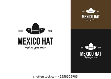 Mexico hat sumbrero logo design template vector symbol illustration idea