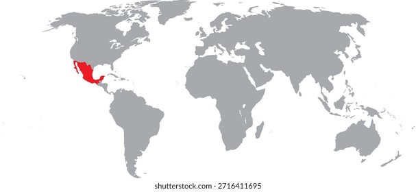 México destacado en el diseño del Vector del mapa mundial