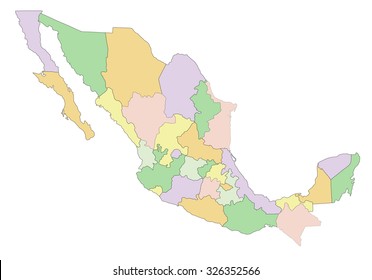 Mexico - Highly detailed editable political map.