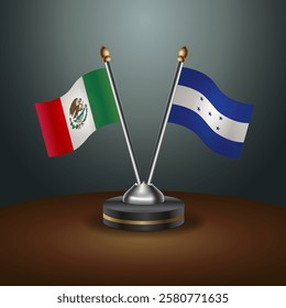 Mexico and Honduras table flags relation with gradient backgrund