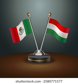 Mexico and Hungary, table flags relation with gradient backgrund