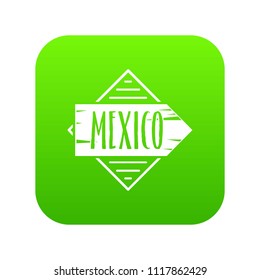 Mexico icon green vector isolated on white background