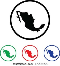 Mexico Icon Illustration with Four Color Variations