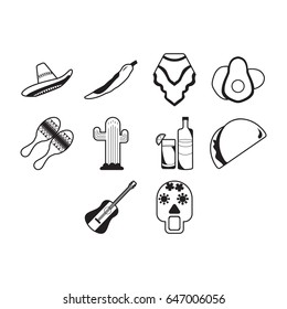 Mexico icon set
