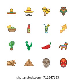 mexico icon set