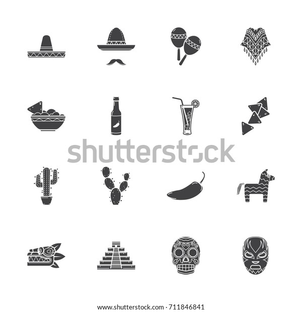 Mexico Icon Set Stock Vector (Royalty Free) 711846841