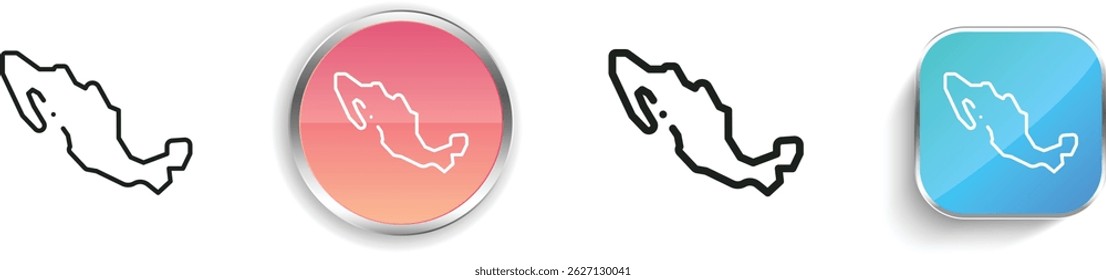 mexico icon. Thin Linear, Regular and Button Style Design Isolated On White Background