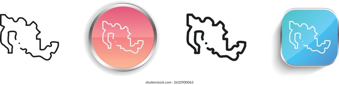 mexico icon. Thin Linear, Regular and Button Style Design Isolated On White Background
