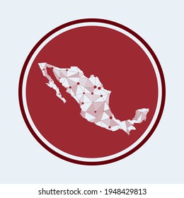 Mexico icon. Trendy tech logo of the country. Geometric mesh round design. Technology, internet, network, telecommunication concept. Vector illustration.