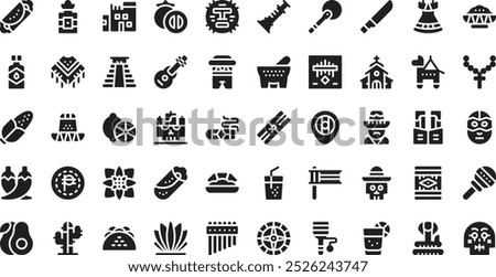 Mexico icons High-Quality Vector Icons Collection with Editable Stroke. Ideal for Professional and Creative Projects.