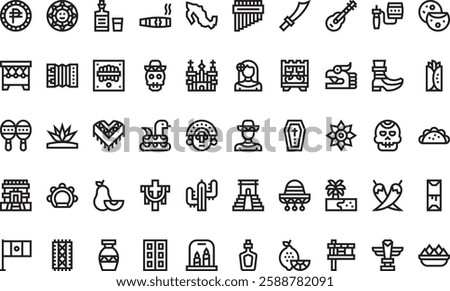 Mexico icons High-Quality Vector Icons Collection with Editable Stroke. Ideal for Professional and Creative Projects.