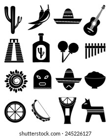 Mexico icons set