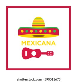 Mexico icons set, mexican symbols. Cactus and chili pepper vector. Mexico vector