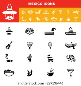 mexico icons vector