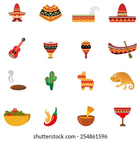 mexico icons vector