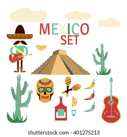 Mexico illustrations set