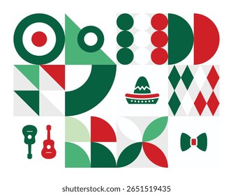 Mexico Independence 1821 geometric art