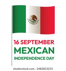 Mexico, mexico independence day 16 semtember with flag design..