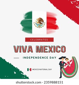 Mexico Independence Day 16 September Design With Flag Mexico Concept