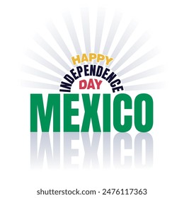 Mexico Independence Day 3d typography poster design. Mexico badge, label, sticker. September 16th Mexican independence day template. viva Mexico vector illustration.