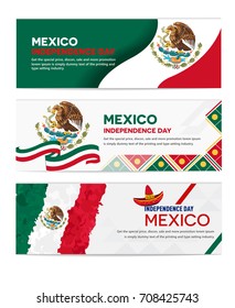 Mexico Independence Day Abstract Background Design Coupon Banner And Flyer, Postcard, Celebration Vector Illustration Landscape