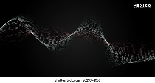 Mexico Independence day with Abstract design on dark background. Good template for Mexico Independence day or national day design.