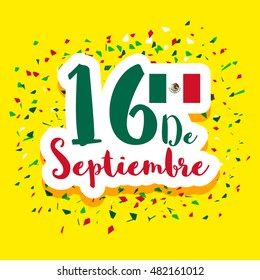 Mexico Independence day abstract design,16 De Septiembre  [16 of September] festival.