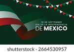 Mexico Independence Day background design. September 16th. Viva Mexico. Vector illustration