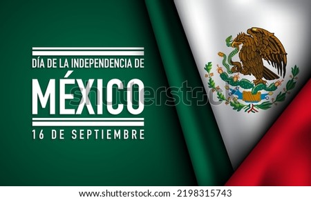 Mexico Independence Day Background Design. Translation : Mexico Independence Day, 16th September. Banner, Poster, Greeting Card. Vector Illustration.