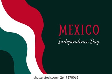 Dia da Independência do México .  Conceito de férias para 16 de setembro. Día de la Independencia de México. Banner vetorial em estilo plano. 