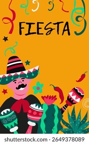 Dia da Independência do México .  Conceito de férias para 16 de setembro. Día de la Independencia de México. Banner vetorial em estilo plano. 