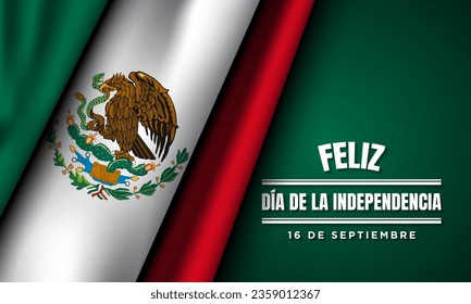 Mexico Independence Day Background. Translation : Happy Independence Day, September 16. Vector Illustration.