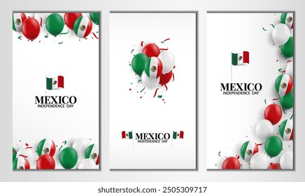 Mexico Independence Day. Banner set. Vector Illustration.
