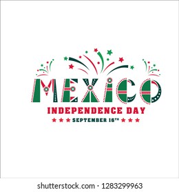 Mexico independence day card, national holiday banner. September 16 traditional decoration. Vector illustration on white background