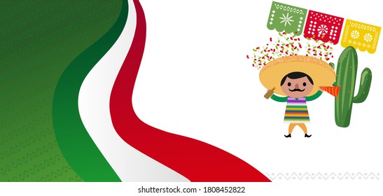 Mexico independence day celebration banner