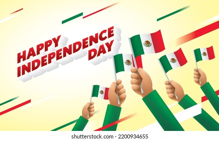 Mexico Independence Day Celebration Poster with National Flag of Mexico