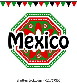 Mexico Independence day and cinco de mayo abstract design 