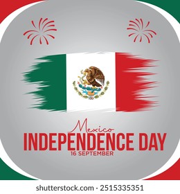 Projeto do Dia da Independência do México, 16 de setembro de 2024, com a Bandeira do México. Día de la Independencia México. Conceito de férias.