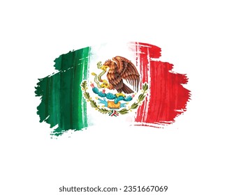 Día de la Independencia de México, Bandera de México, 16 de Septiembre, 16 de Septiembre, Día de la Independencia, Día Nacional, Color del Agua Bandera de México, Diseño Vector, Ilustración Vector Diseño Tipográfico, Eps Editable