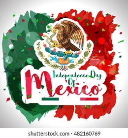 Mexico Independence day flag abstract design