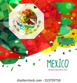 Mexico Independence day flag and cinco de mayo abstract design 