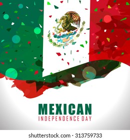 Mexico Independence day flag and cinco de mayo abstract design 