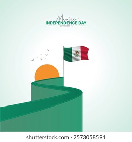 Mexico Independence Day. Flag Day creative Design for social media post
