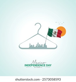 Mexico Independence Day. Flag Day creative Design for social media post