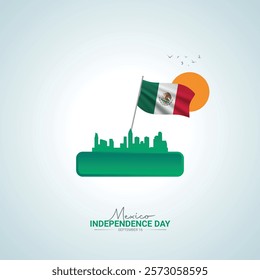 Mexico Independence Day. Flag Day creative Design for social media post