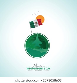 Mexico Independence Day. Flag Day creative Design for social media post