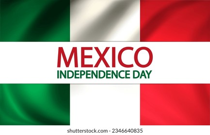 Mexico independence day flag typography, vector art illustration.