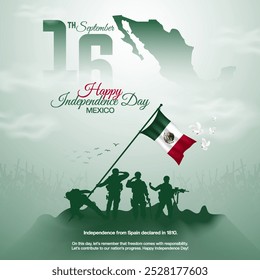 Mexico Independence Day greeting card design for social media post