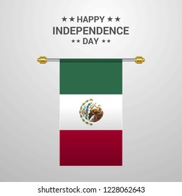 Mexico Independence day hanging flag background