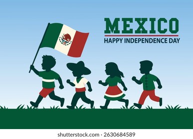 mexico independence day kids celebration poster or social cover